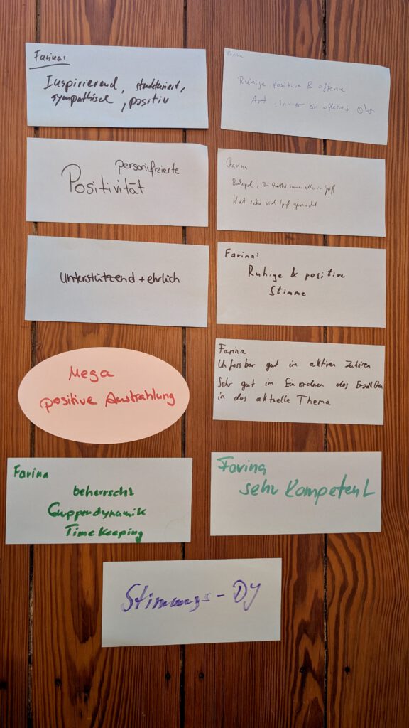 Feedback Teilnehmer:innen zur Resilienztrainerin Farina Eisenbeis beim Rethink work ResilienzCamp